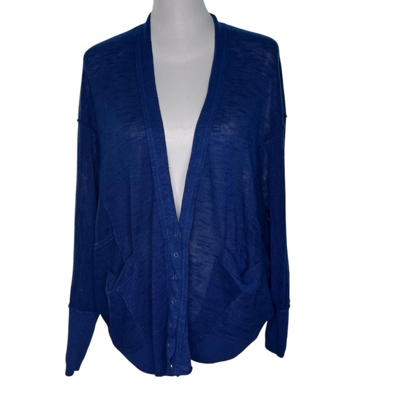 Free People Sweaters - Free People Women’s Deep Blue Slouchy Cardigan Size XS